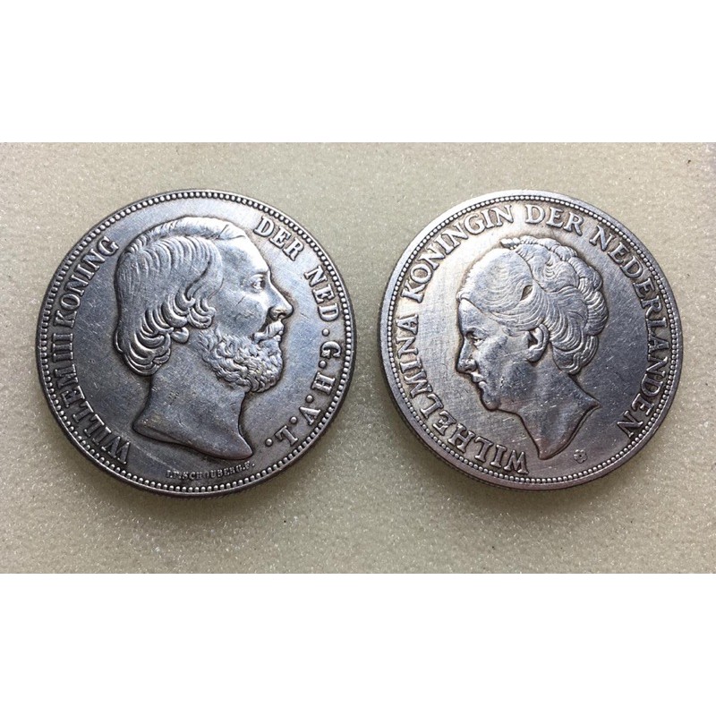 Koin Kuno Willem 3G 1818 dan Wilhelmina 3G 1919 Sepasang