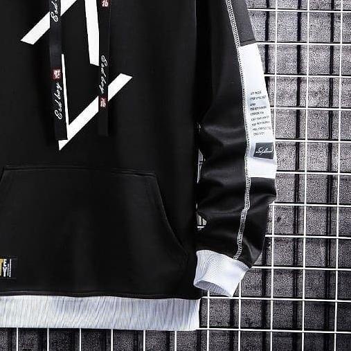 ♣ Jaket Hoodie Pria Murah ESOBOY bahan Tebal Cotton Fleece Hitam Putih Abu ✷