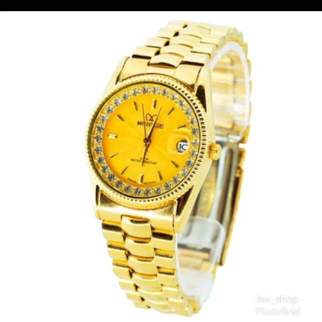 Jam Tangan Wanita Mirage Original Gold Permata