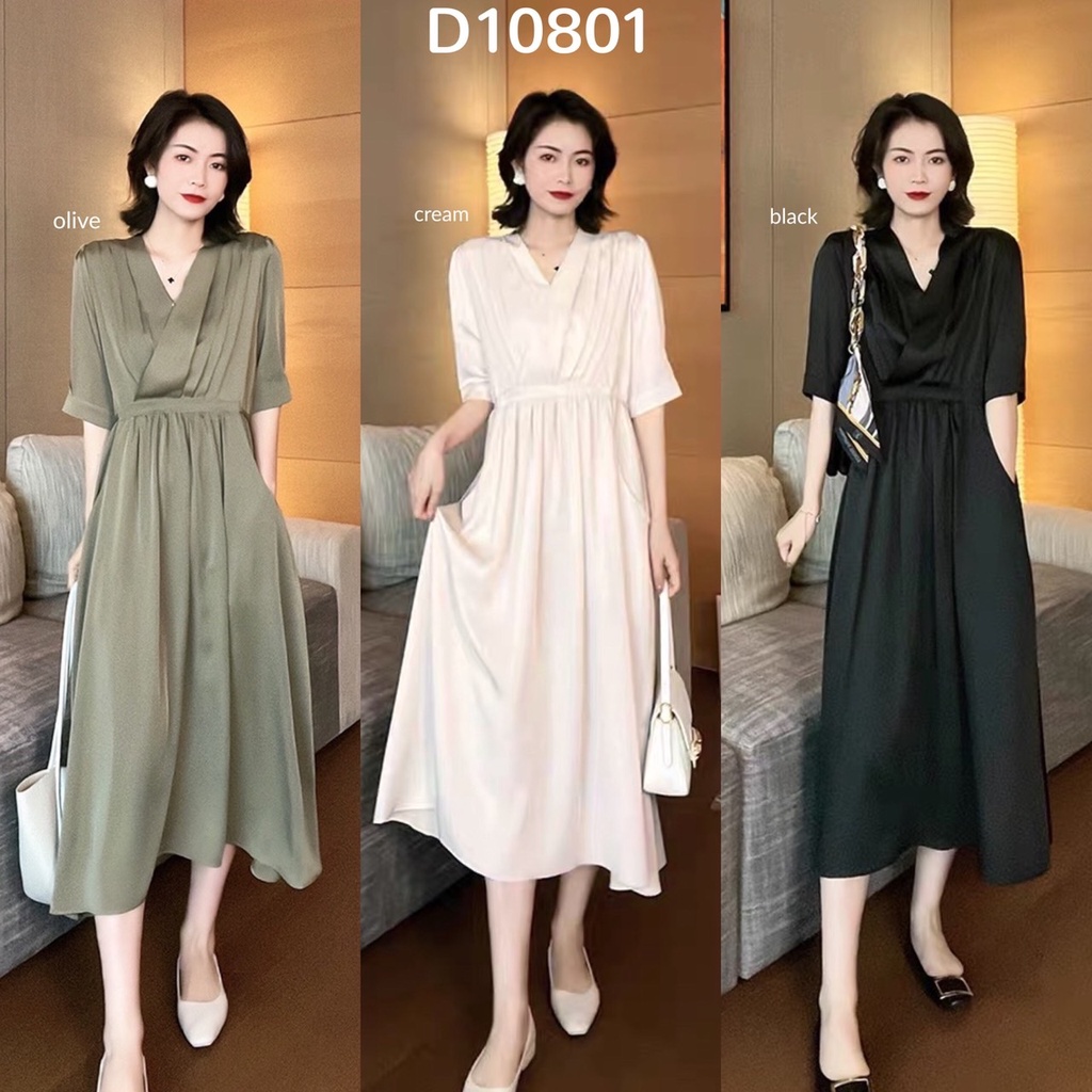 D10801 Jessica Silky Pocket Casual Dress