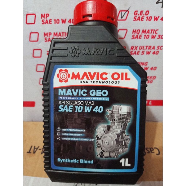 Oli MAVIC GEO 1 Liter Sae 10W-40 Sport