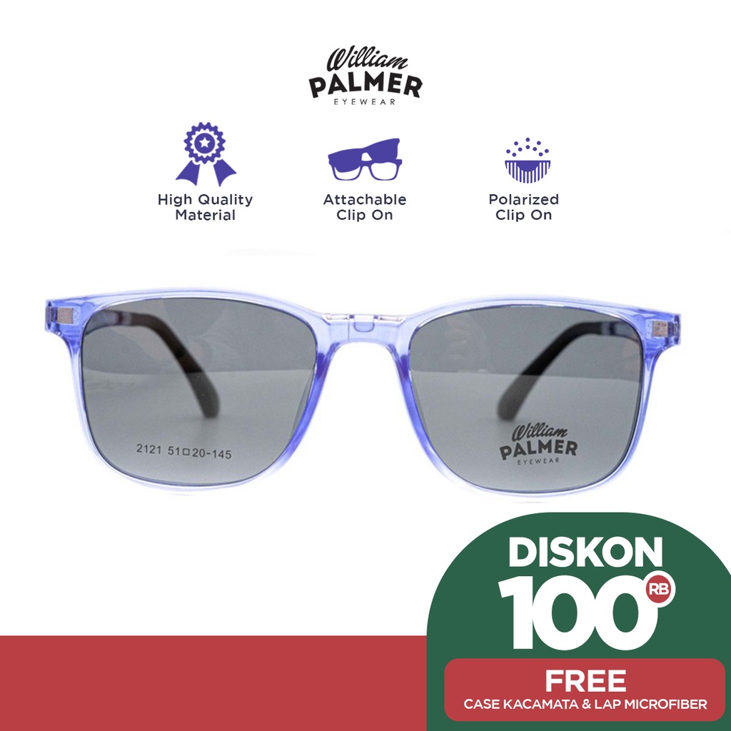 William Palmer Kacamata Pria Wanita Clip On 2121 C3 Blue