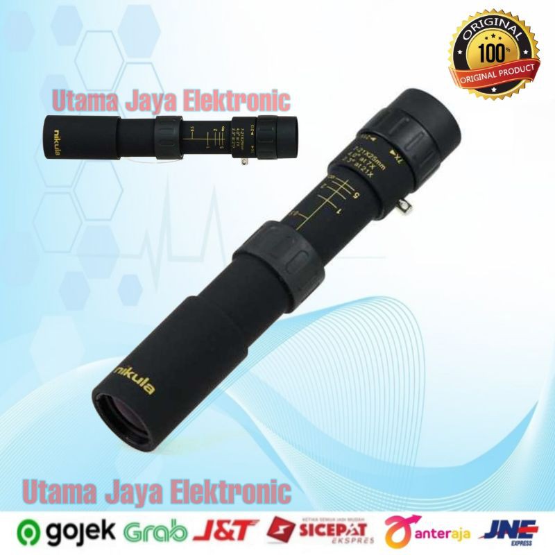 Teropong Nikula Monocular Telescope 10-30x25 Zoom Z13103025