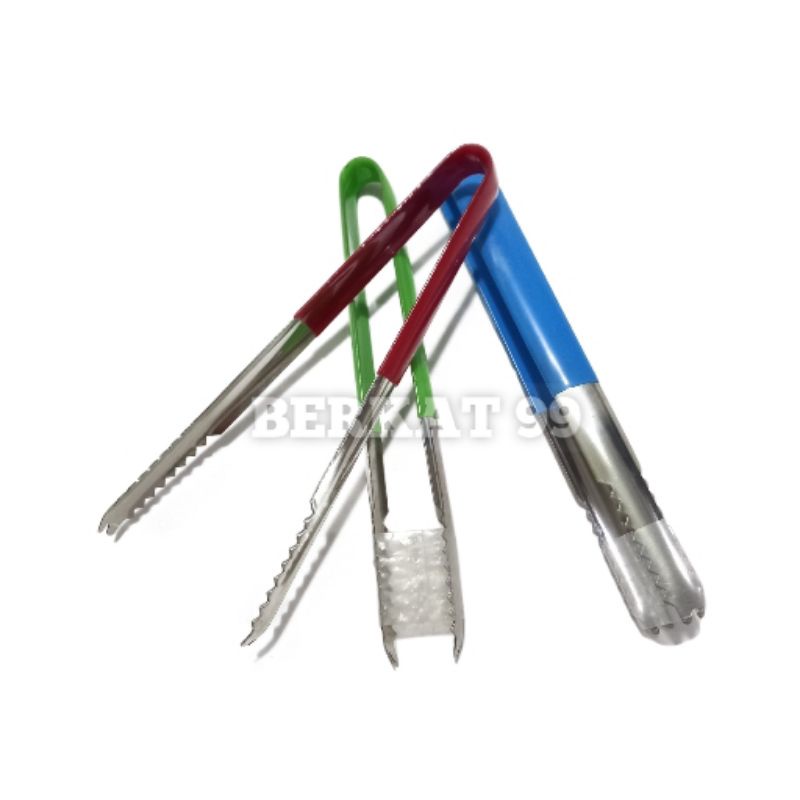 (K) PENJEPIT / CAPIT CAPITAN / JEPIT JEPITAN WARNA MAKANAN KUE ES BATU STAINLESS KECIL