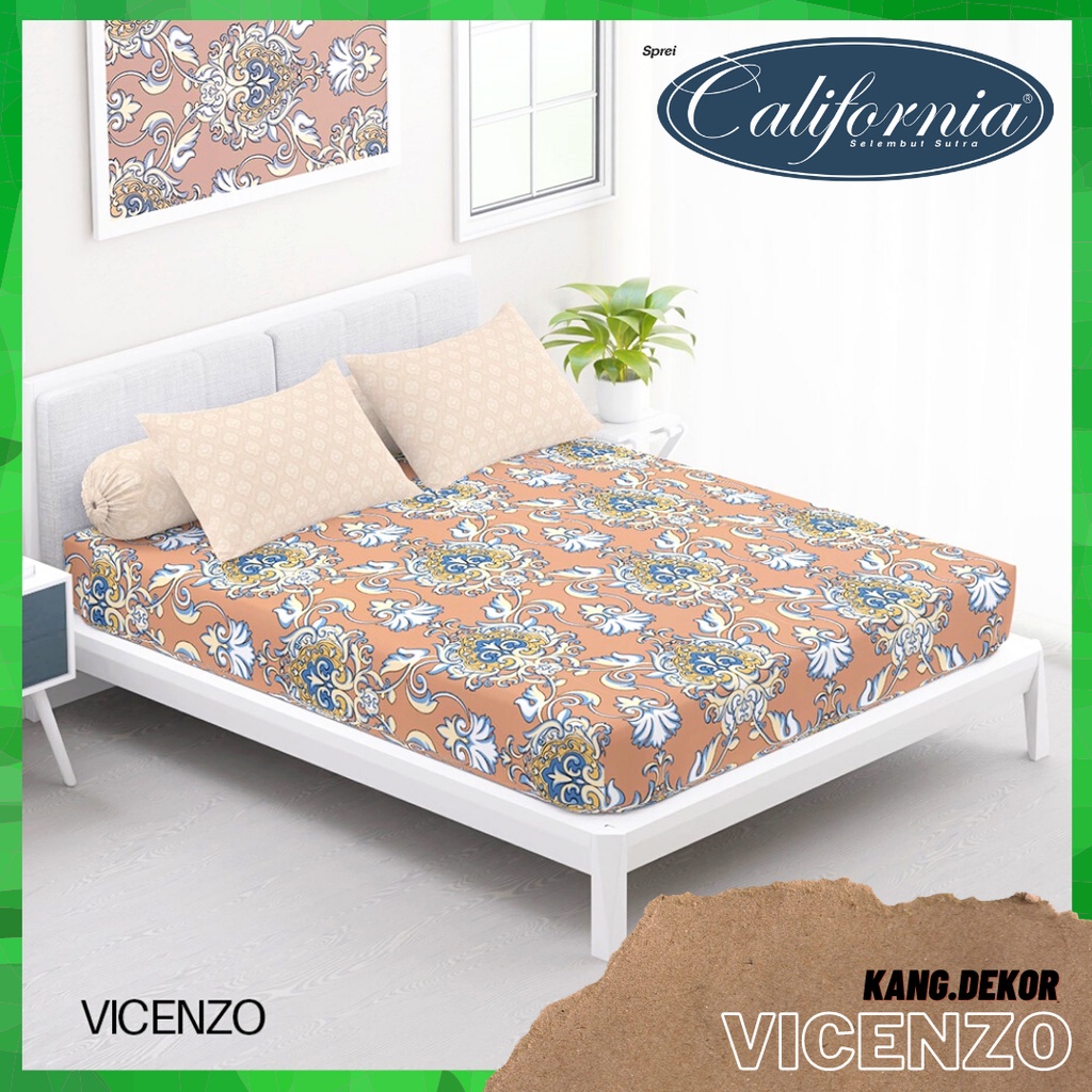 SPREI CALIFORNIA MOTIF VICENZO QUEEN KING SINGLE SIZE 160X200 180X200 120X200 SPREI NO 1 2 3 MURAH S