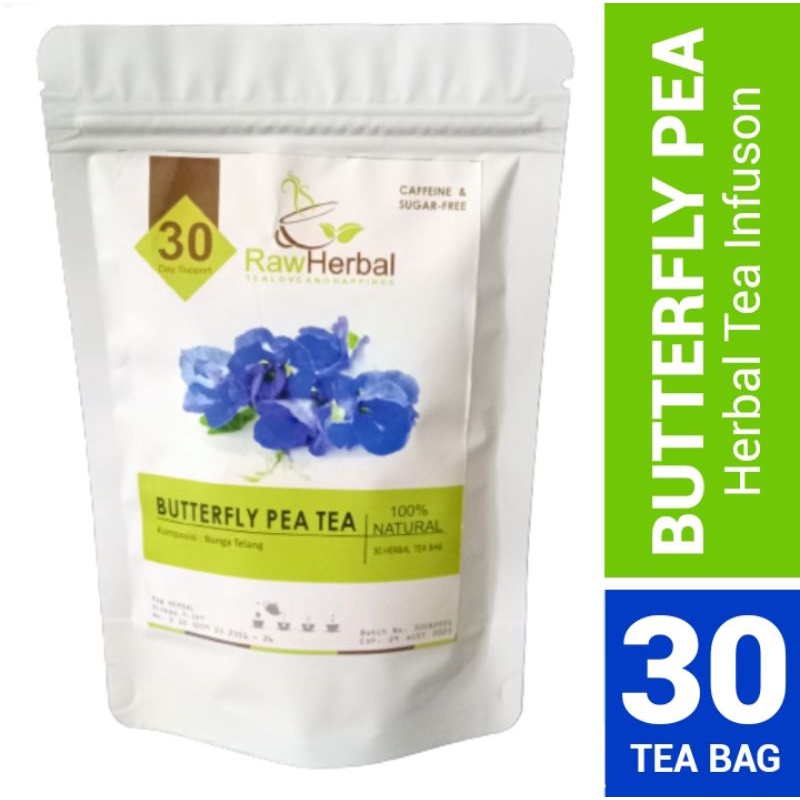 BUTTERFLY PEA TEA : BLUE BUTTERFLY PEA FLOWER TEA 30 TEA BAG