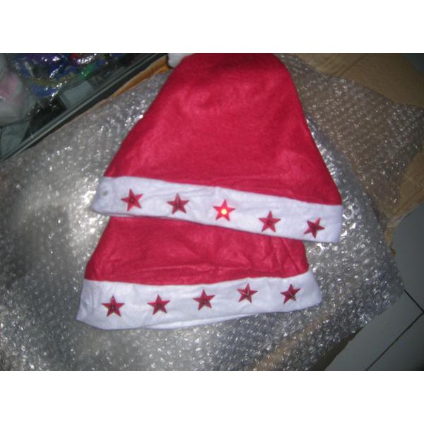 topi natal christmas hat led bintang