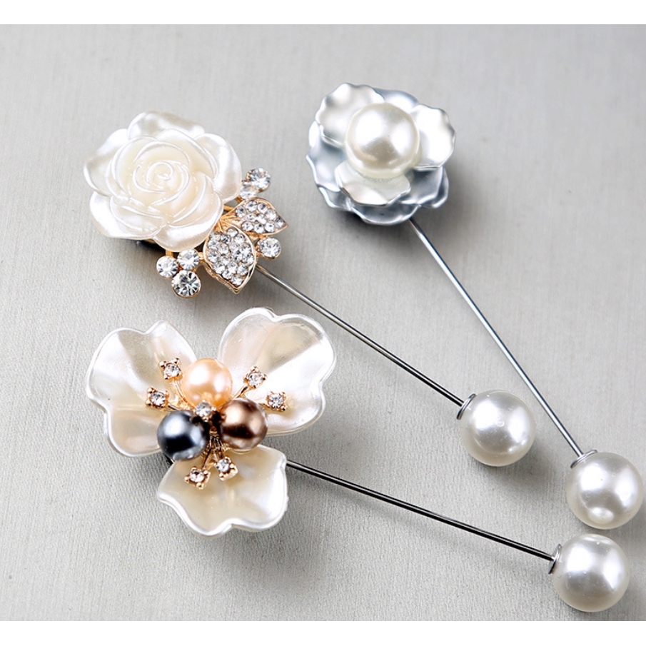 OSM - F511 Korea Bros Bunga / Brooch Mutiara / Bros Pin Untuk Sweater Cardigan Blazer Jilbab-7