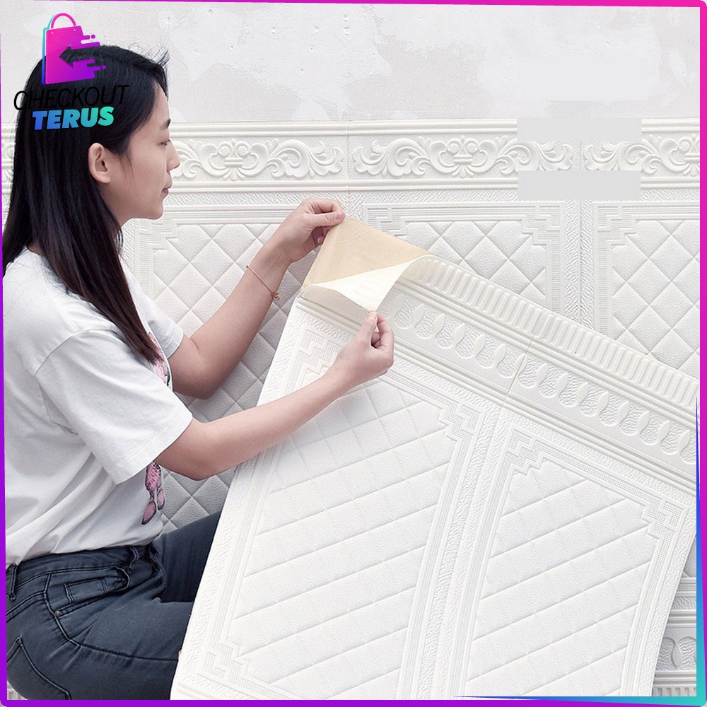 CT C217 C224 Wallpaper 3D Foam Motif Bata Sticker Dinding Wallfoam Dekorasi Kamar Stiker Tembok Ruang Tamu