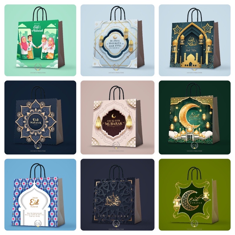 Paper bag Lebaran Idul fitri Eid mubarak Ramadhan Gift  agTas kado Goodie bag Hampers Tas kertas Had