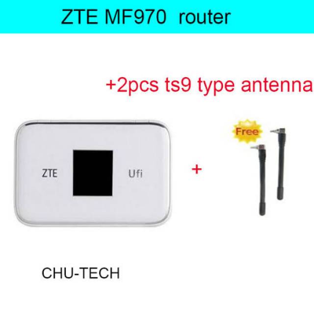 Mifi ZTE MF970 LTE Cat 6 300mbps Unlock Modem Wifi 4G Murah dgn Antena dan Baterai Tambahan