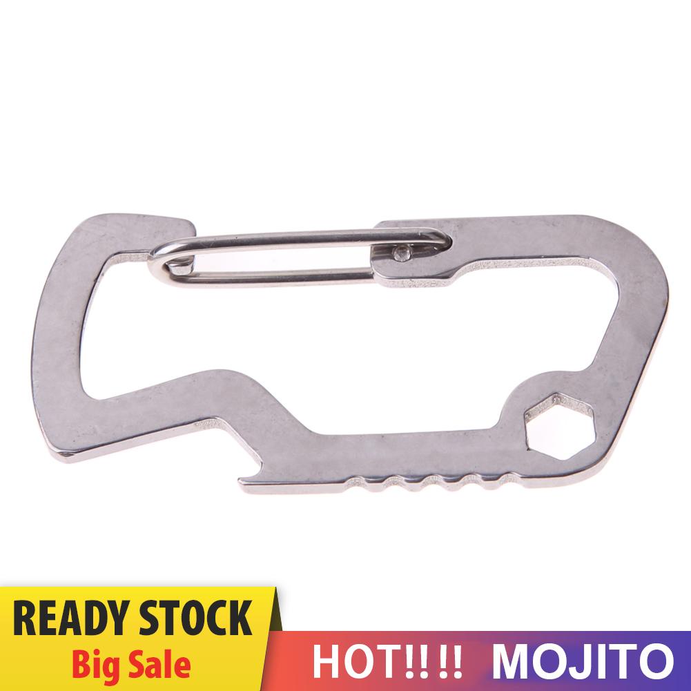 MOJITO Survival Camping Hiking Rescue Gear Mini Carabiner Keychain EDC Multi Tool