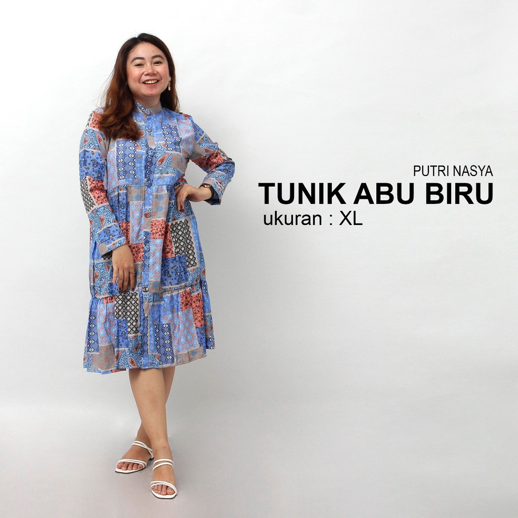 Tunik rayon long jumbo / atasan wanita big size / atasan tunik / tunik kerja / tunik motif