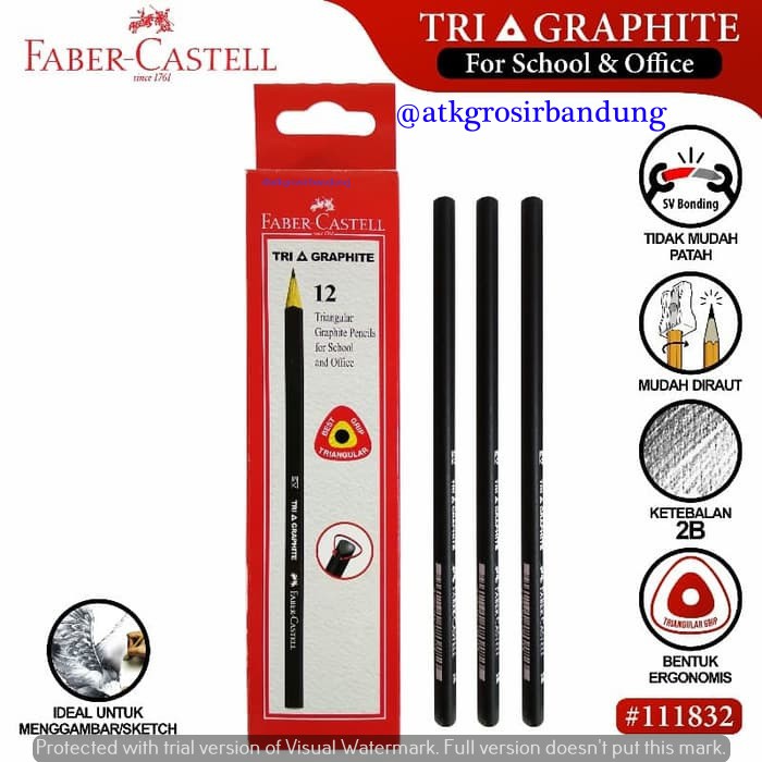 

Faber Castell Tri Graphite 2B Black Pencil