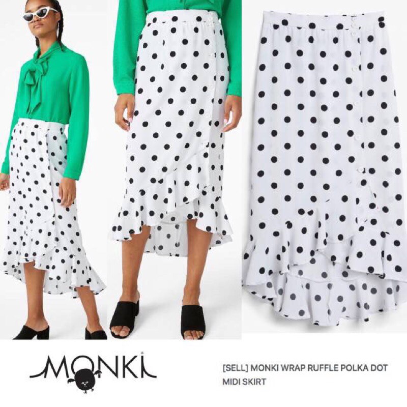 Monki Wrap Ruffle Skirt