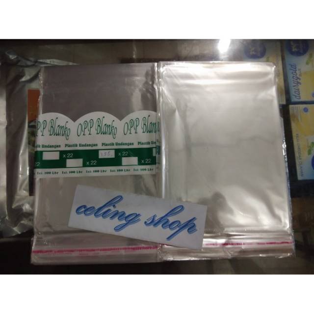 

plastik OPP bening UNDANGAN LEM SEGEL SOUVENIR kue serbaguna 15,5x22 isi 100lmbr