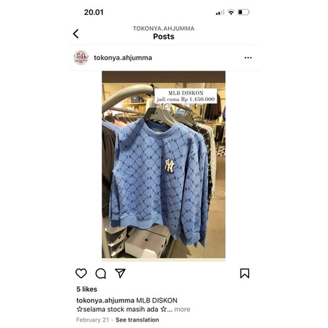 [PO KOREA] MLB SWEATSHIRT MONOGRAM