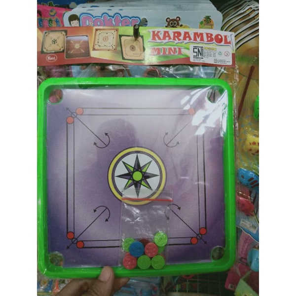 Mainan Papan Karambol Plus biji Karambol