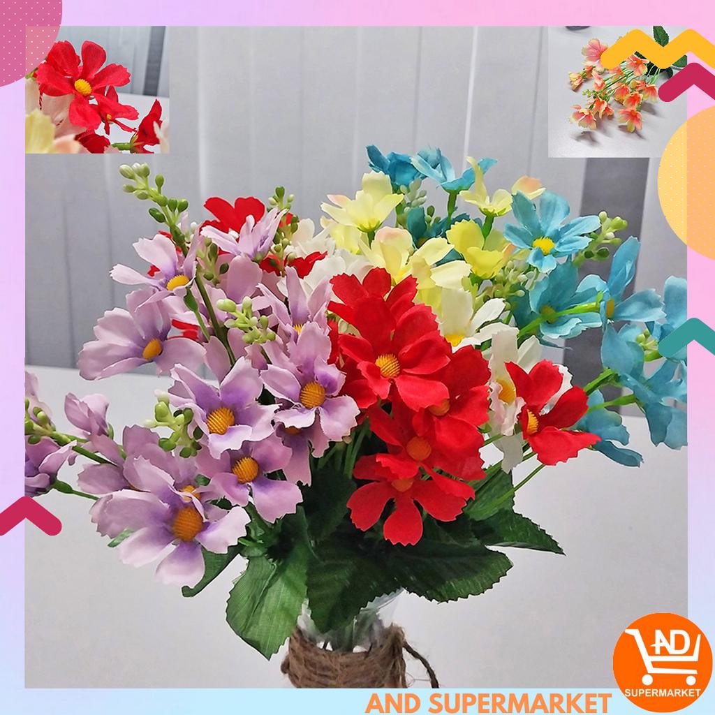 AND / COD / Bunga Hias Tangkai Buket Artificial Flowers Tanaman Bunga Hias Plastik Dekorasi Rumah Murah PBP109