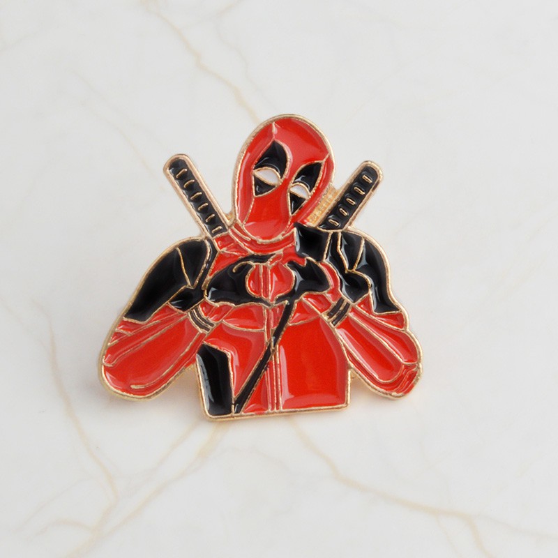 Pin Enamel Desain Komik Marvel Deadpool I Heart You Untuk Aksesoris Tas Ransel