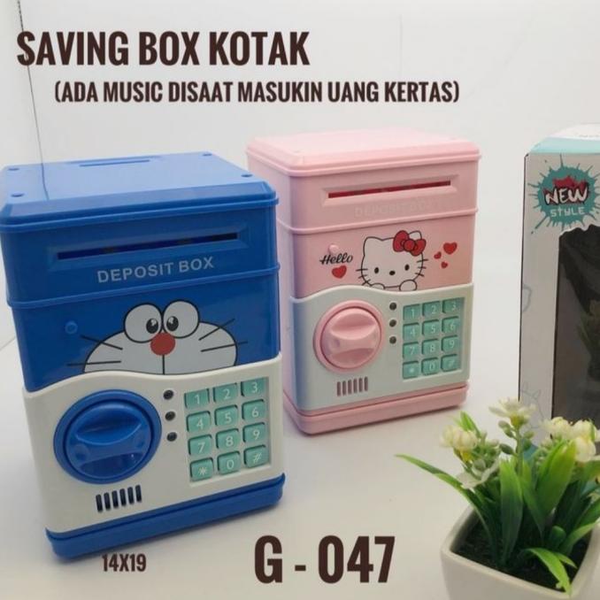 Celengan Brankas Doraemon Kitty Saving Box Kado Mainan Tabungan Anak