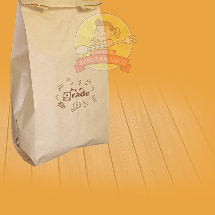 

(Isi 100) Paper Bag 13x8x24 Coklat Motif Polos / Kantong Kertas Coklat Motif Polos Murah