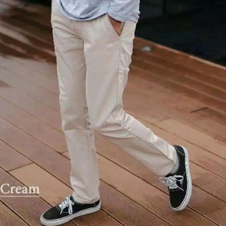 Celana panjang pria / Celana Baru Lebaran Pria Cowo Cowok Slimfit Pensil Streach Melar Ngaret Abu Gr