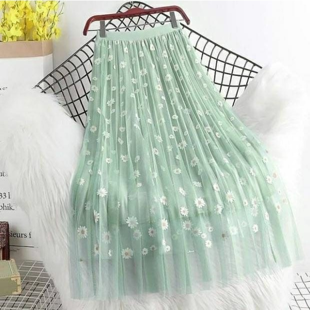 Rok Tutu Korea Import / Maxi Skirt Motif Bunga