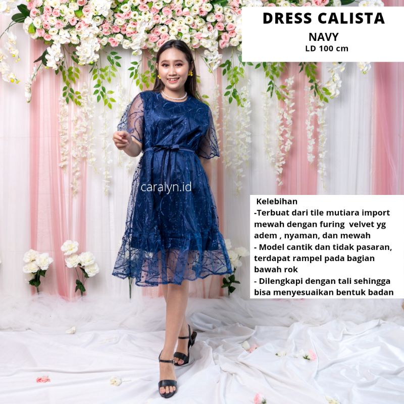 DRESS BRUKAT KONDANGAN WEDDING DRESS WANITA KOREA CALISTA