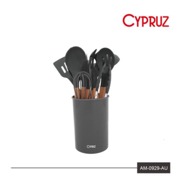 Cypruz Silicone Kitchen Utensile Set 11 Pcs Peralatan Masak Tahan Panas