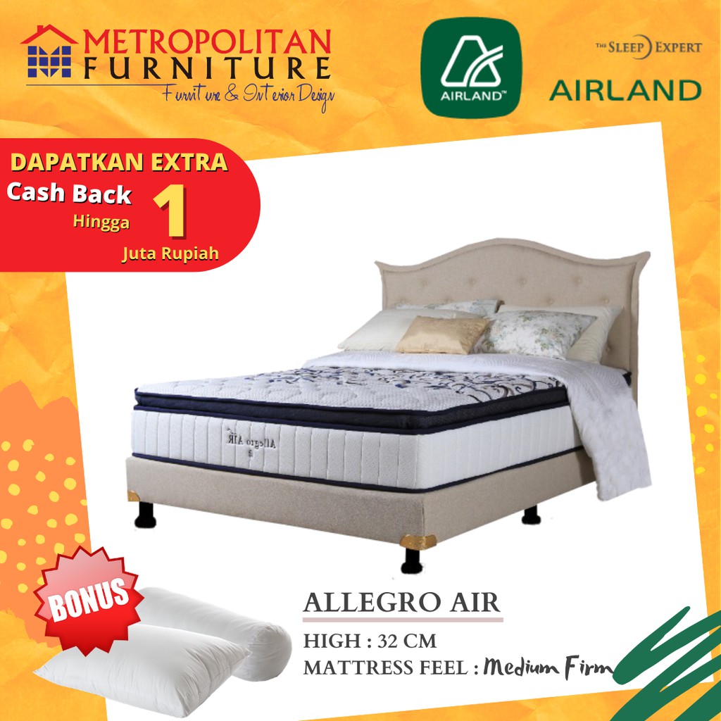 Kasur Springbed Airland Allegro Air Full Set Spring Bed Matras Shopee Indonesia