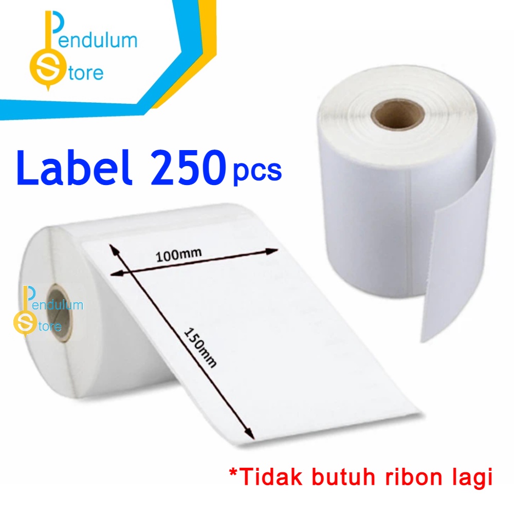 

Kertas Label Barcode A6 100x150mm 250 pcs / roll Kertas Sticker Label Thermal Paper 100 X 150 mm 1 Roll isi 250 pcs -148