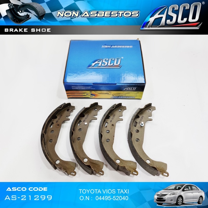 Brake Shoe Set / Kampas Rem Belakang Toyota Vios old &amp; Limo ASCO AS-21299