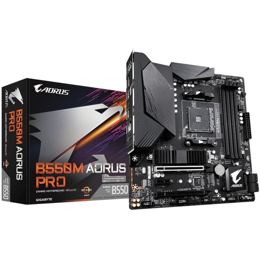 MAINBOARD GIGABYTE B550M AORUS PRO Socket AM4 GARANSI RESMI 3 TAHUN