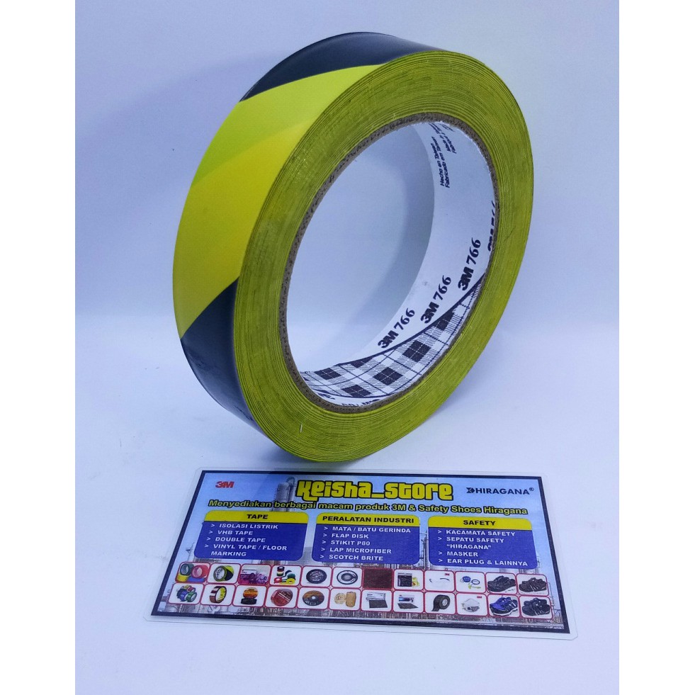 

Vinyl tape 3M 766 Murah 24mm x 33M - Floor Marking - Tiger Tape - Kuning Hitam (Custom Size)