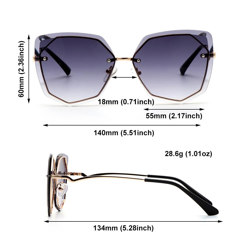 Lily Kacamata Hitam Untuk Wanita UV400 Eyewear Shades Rimless