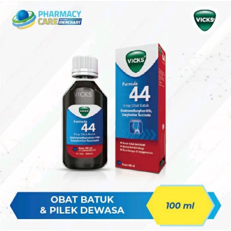 

VICKS Herbal Formula 44 Syrup Obat Batuk / Pilek / Flu Untuk Dewasa 100 ml