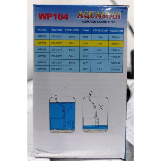 Promo Murah Pompa kolam aquarium AQUAMAN WP 104