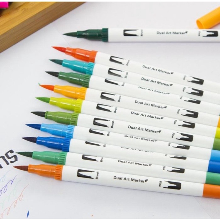 

Pendrawing- 12 Color Dual Tip Brush Marker Fineliner Marker For Art Brush Pen Art -Drawing-Pen.