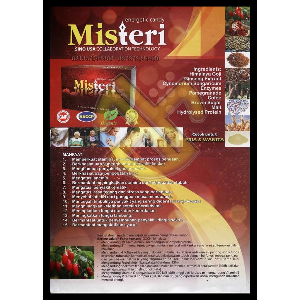 

DISKON Aseli Harga Special Misteri Ginseng & Coffee Energetic Candy (Permen Kopi) Bpom Isi 30Pcs