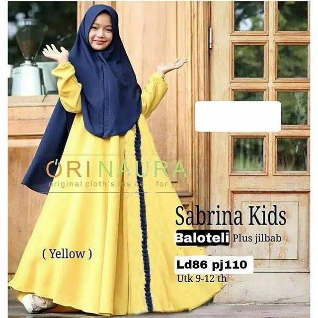 gamis anak sabrina maxi + bergo