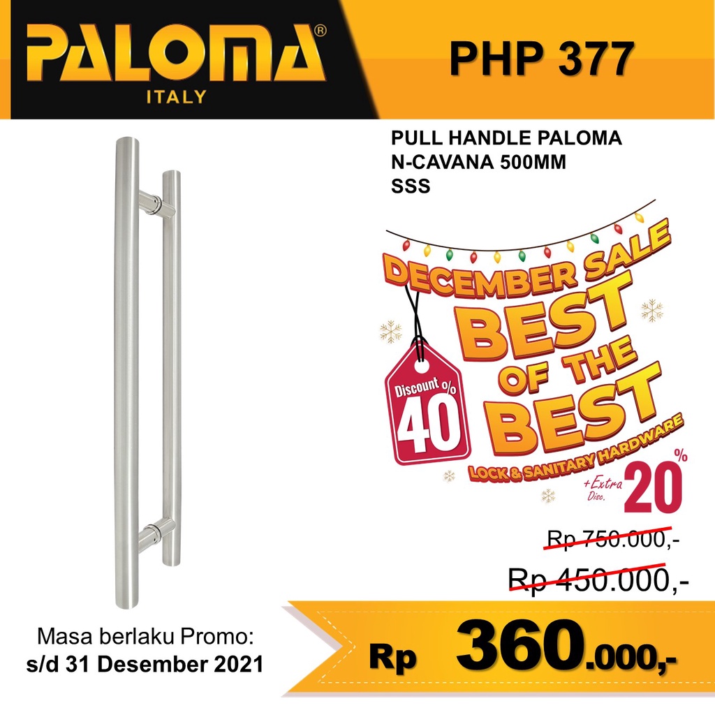 PALOMA TARIKAN GAGANG PINTU PULL HANDLE N-CAVANA 500MM STAINLESS PHP 377