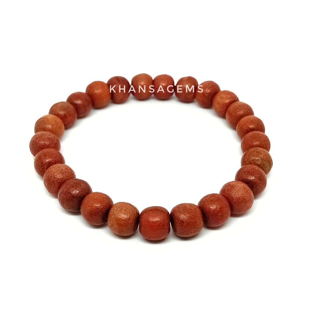 Gelang Kayu Original Secang Brahma Merah Diameter 8mm Kualitas Premium