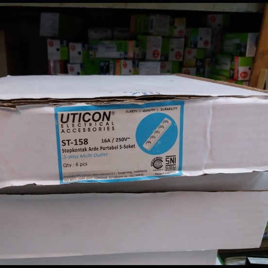 Uticon Stop Kontak Arde 5 Lubang ST-158