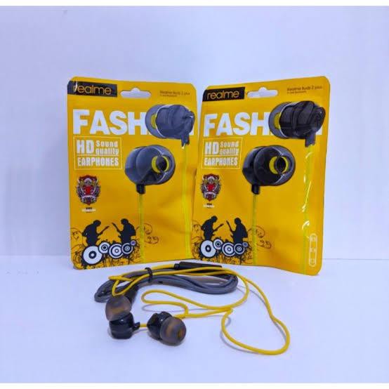 Handsfree Headset Earphone Black Audio Sounds Music Sport Realme Budz 2 &amp; 3 R50 Power Bass