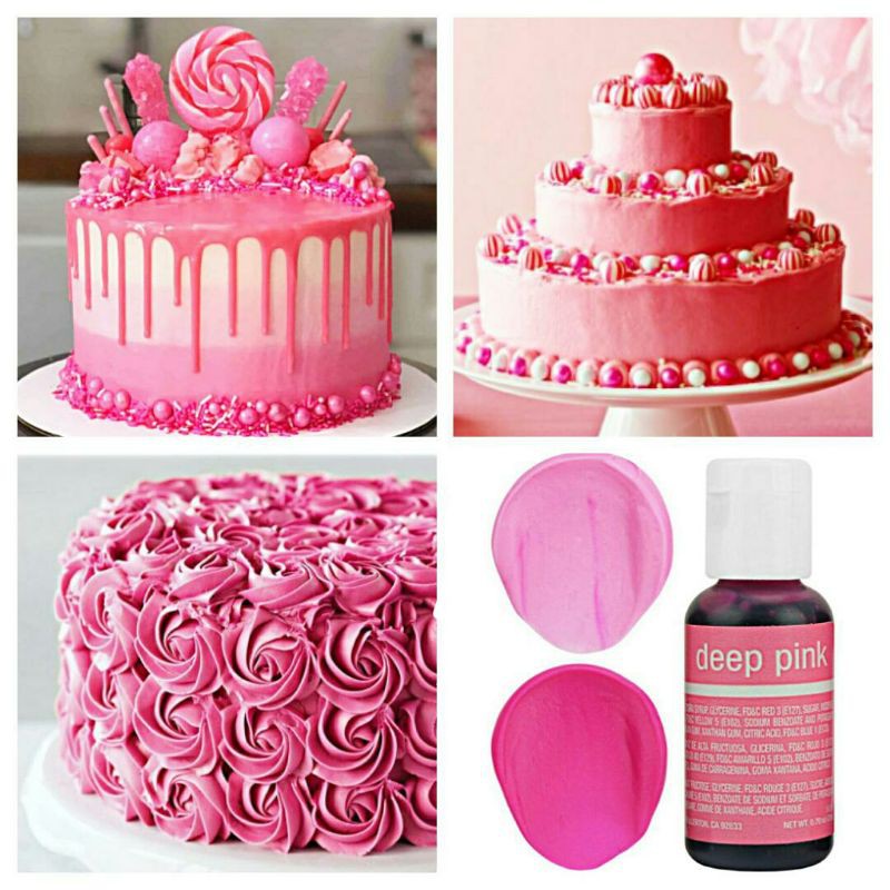 

1 pcs 20 g Pewarna makanan chefmaster liqua gel deep pink food color chef master fondant figure