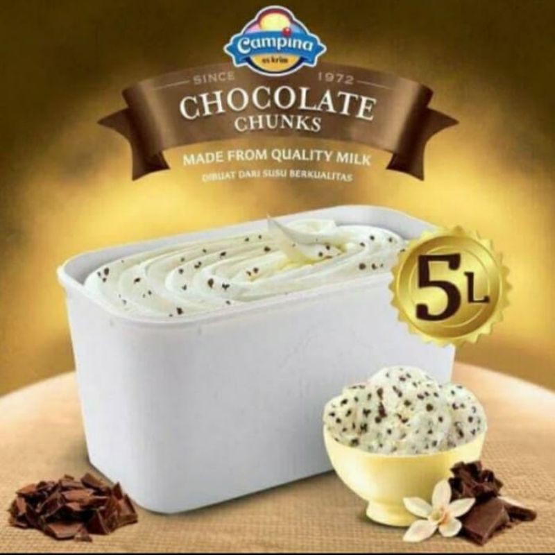 

ice cream campina rasa chocolate chunks 5L