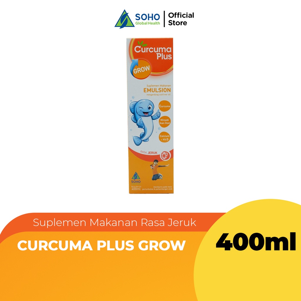 Curcuma Plus Grow Emulsion Suplemen Makanan Rasa Jeruk 400ml
