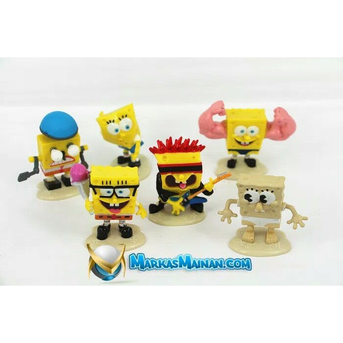 JK -  mainan anak boneka figure spongebob n friends topper kue ultah hiasan