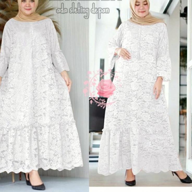Paling Sesuai.. Gamis 5L Jumbo Ld140 Kekinian Baju Gamis Besar Ukuran Jumbo LD 120 130 140 Terbaru L